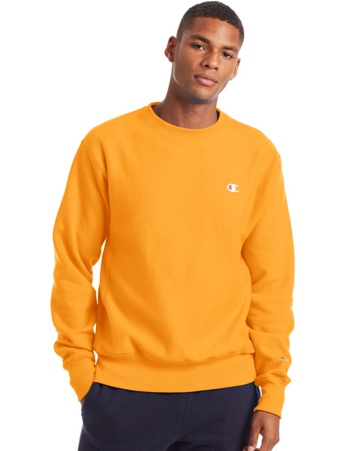 Champion Reverse Weave Crew Mens Buy - Champion Sweatshirt - Yellow